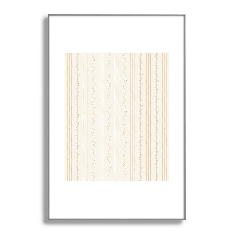 Little Arrow Design Co branch stripes cream Metal Framed Art Print