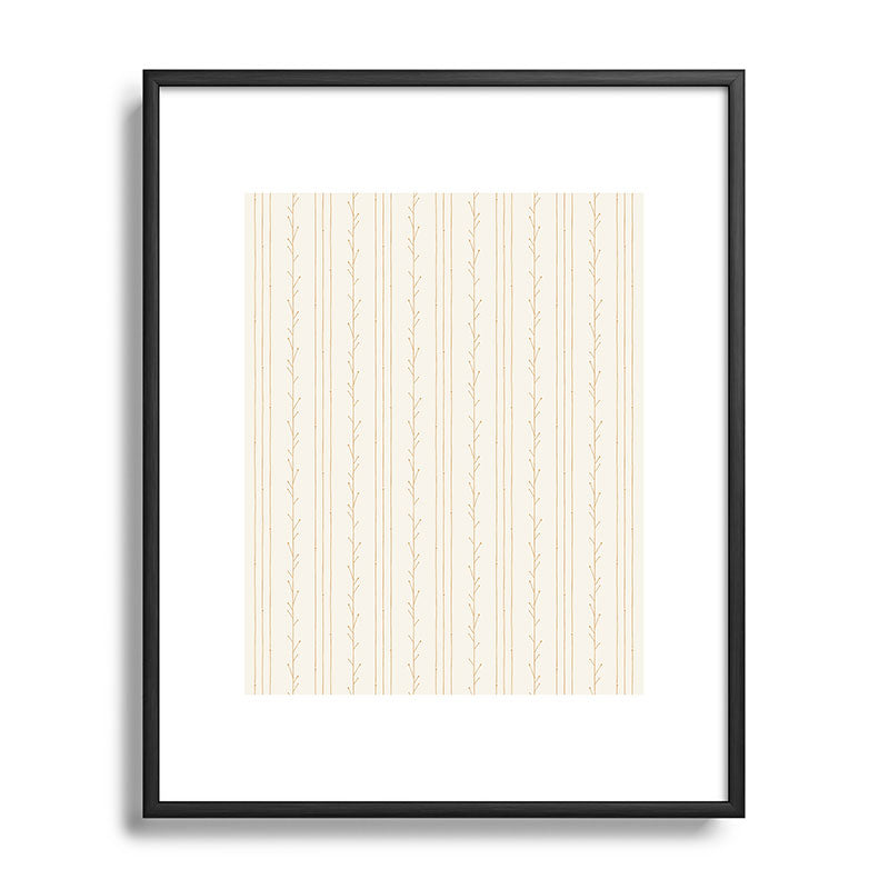 Little Arrow Design Co branch stripes cream Metal Framed Art Print
