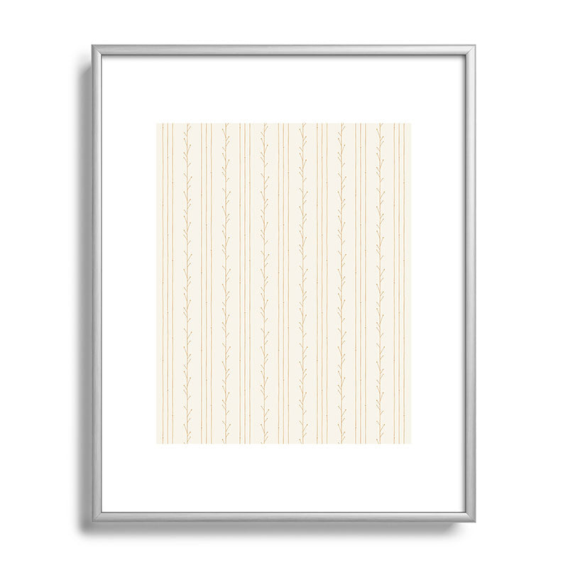Little Arrow Design Co branch stripes cream Metal Framed Art Print