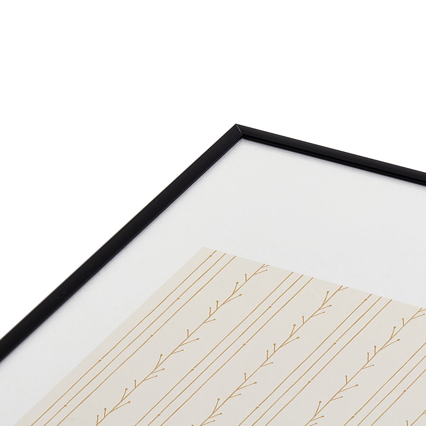Little Arrow Design Co branch stripes cream Metal Framed Art Print