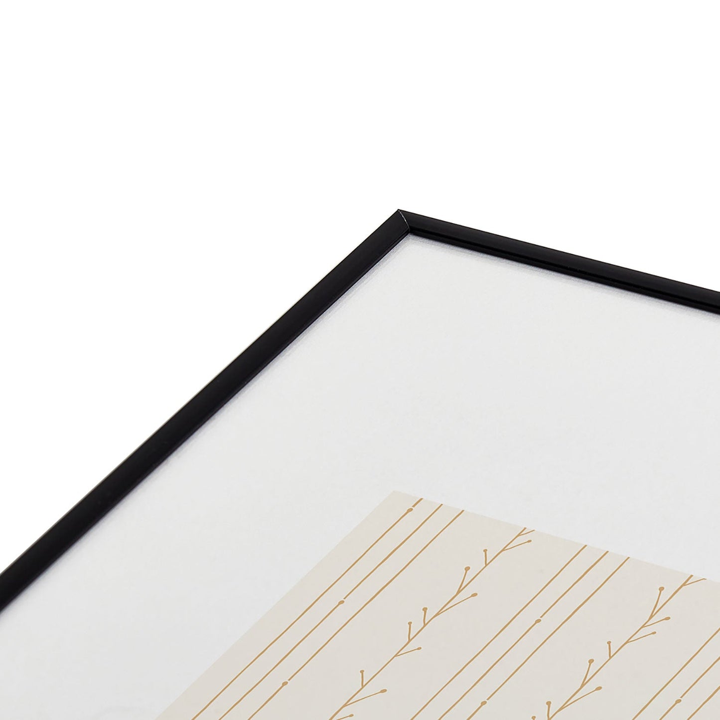 Little Arrow Design Co branch stripes cream Metal Framed Art Print