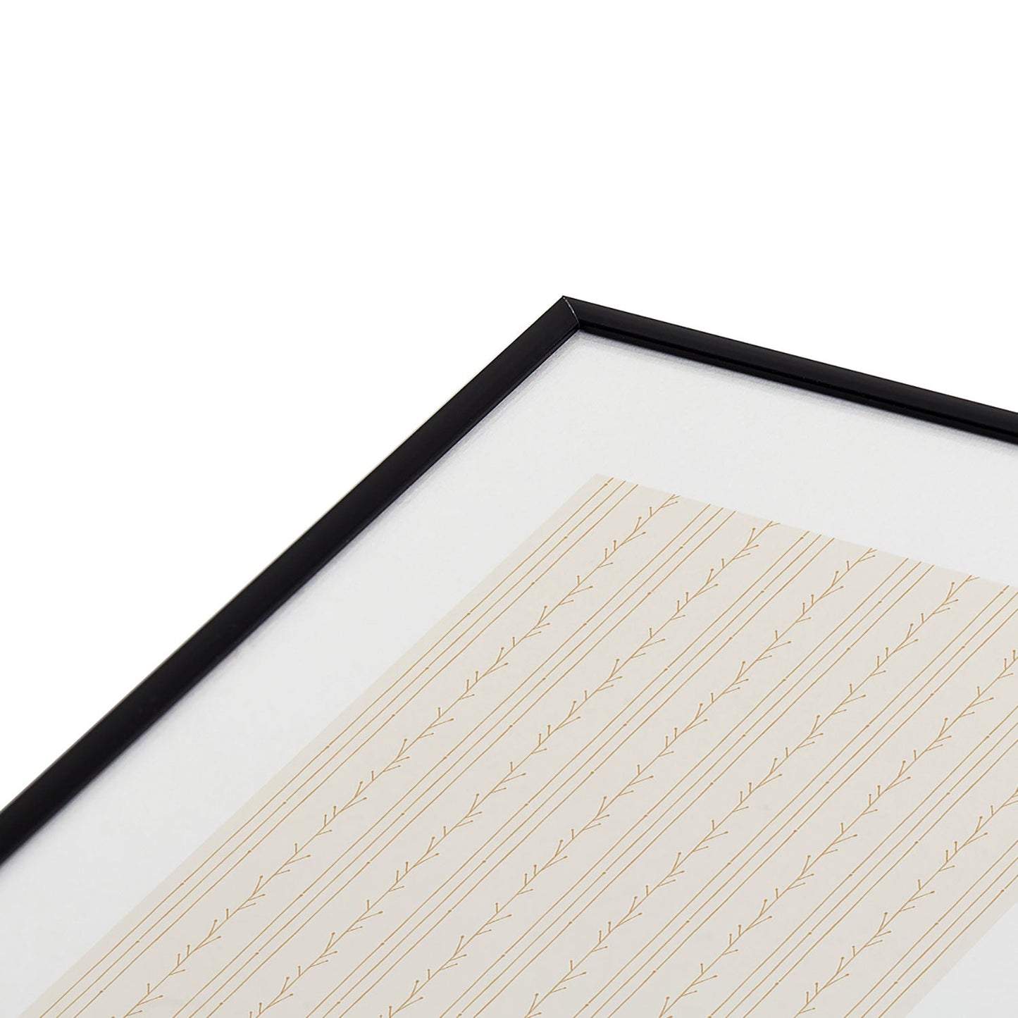 Little Arrow Design Co branch stripes cream Metal Framed Art Print