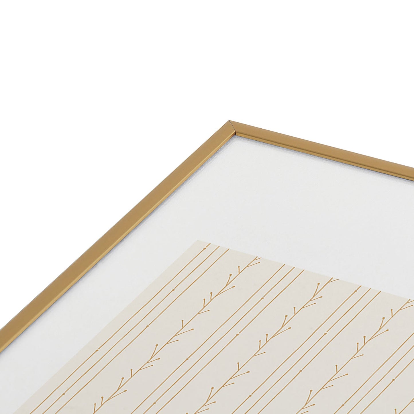 Little Arrow Design Co branch stripes cream Metal Framed Art Print
