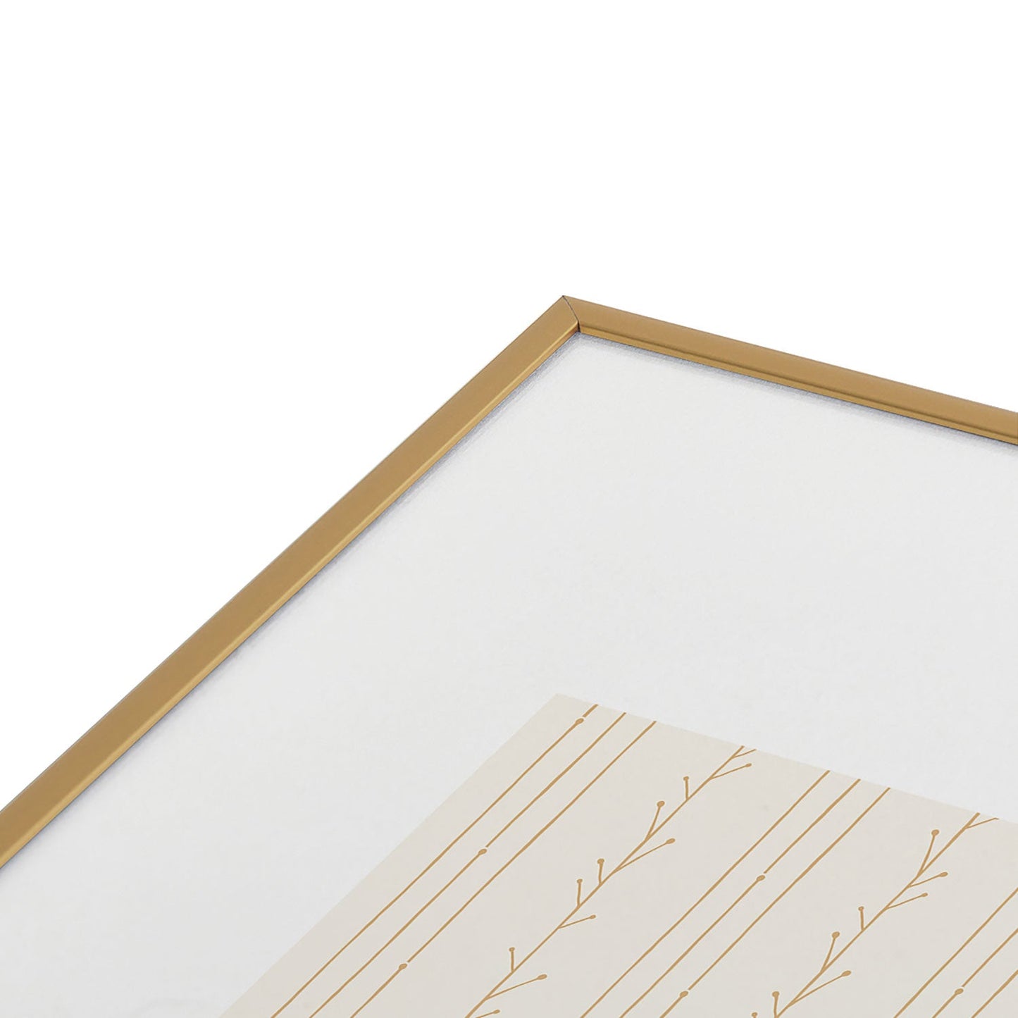 Little Arrow Design Co branch stripes cream Metal Framed Art Print
