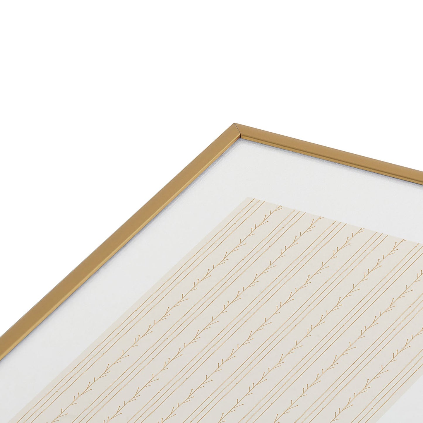 Little Arrow Design Co branch stripes cream Metal Framed Art Print