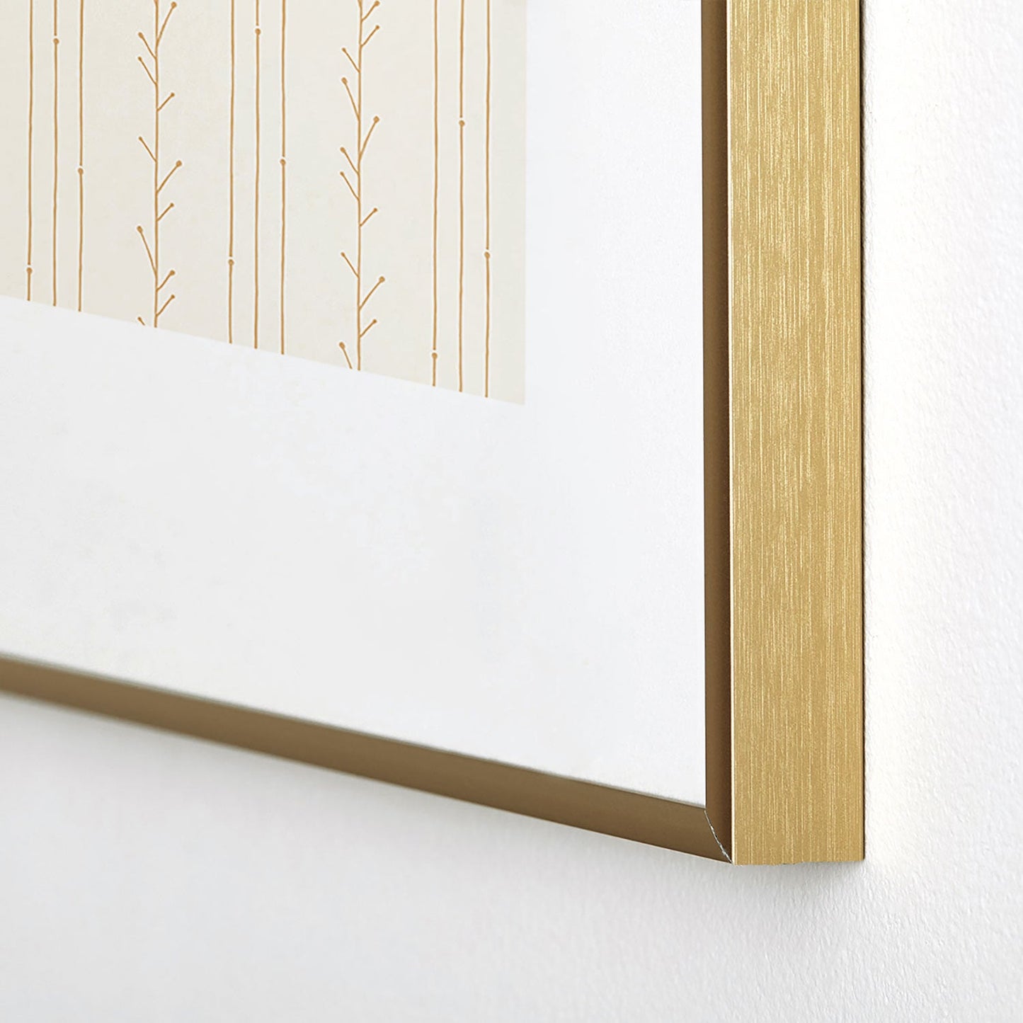Little Arrow Design Co branch stripes cream Metal Framed Art Print