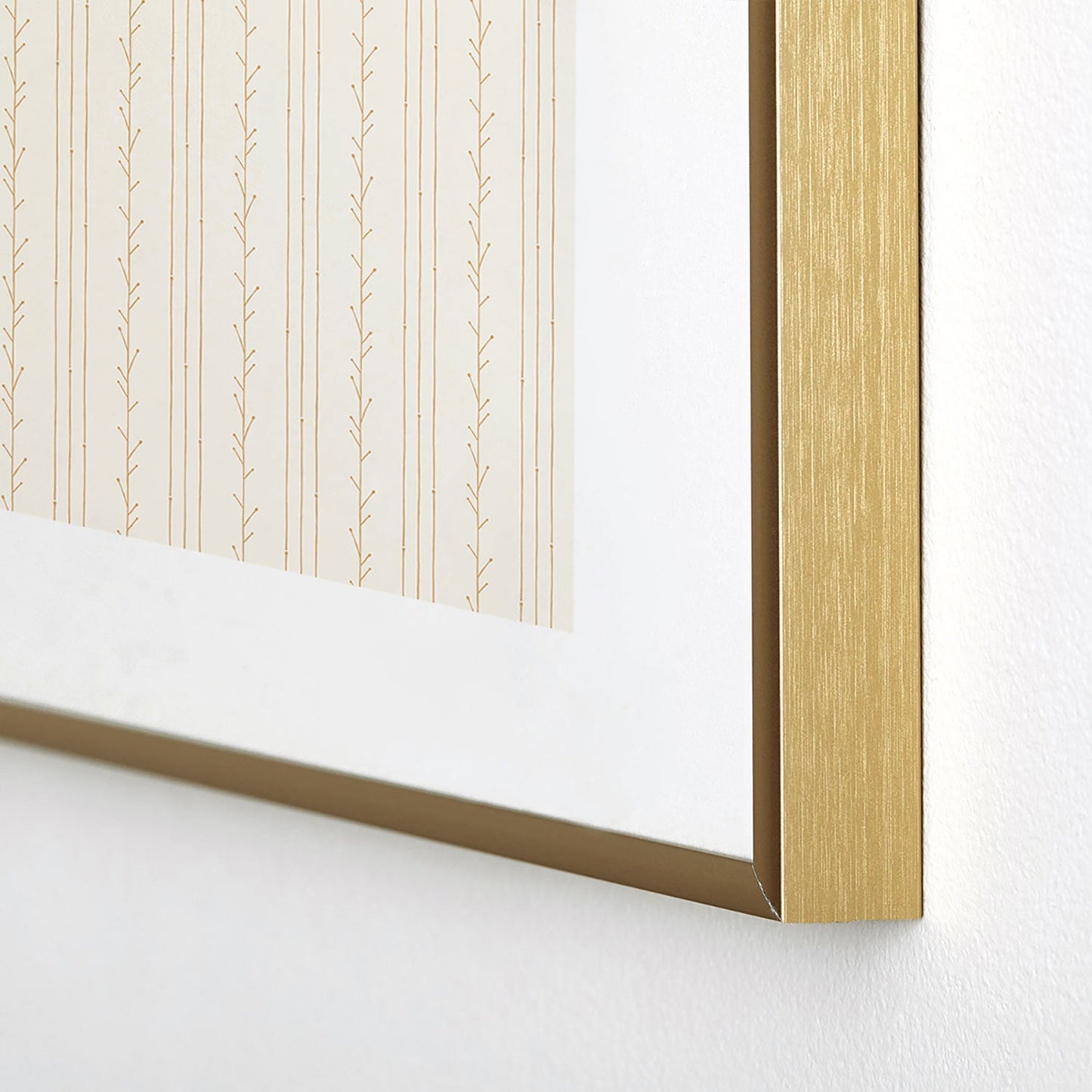 Little Arrow Design Co branch stripes cream Metal Framed Art Print