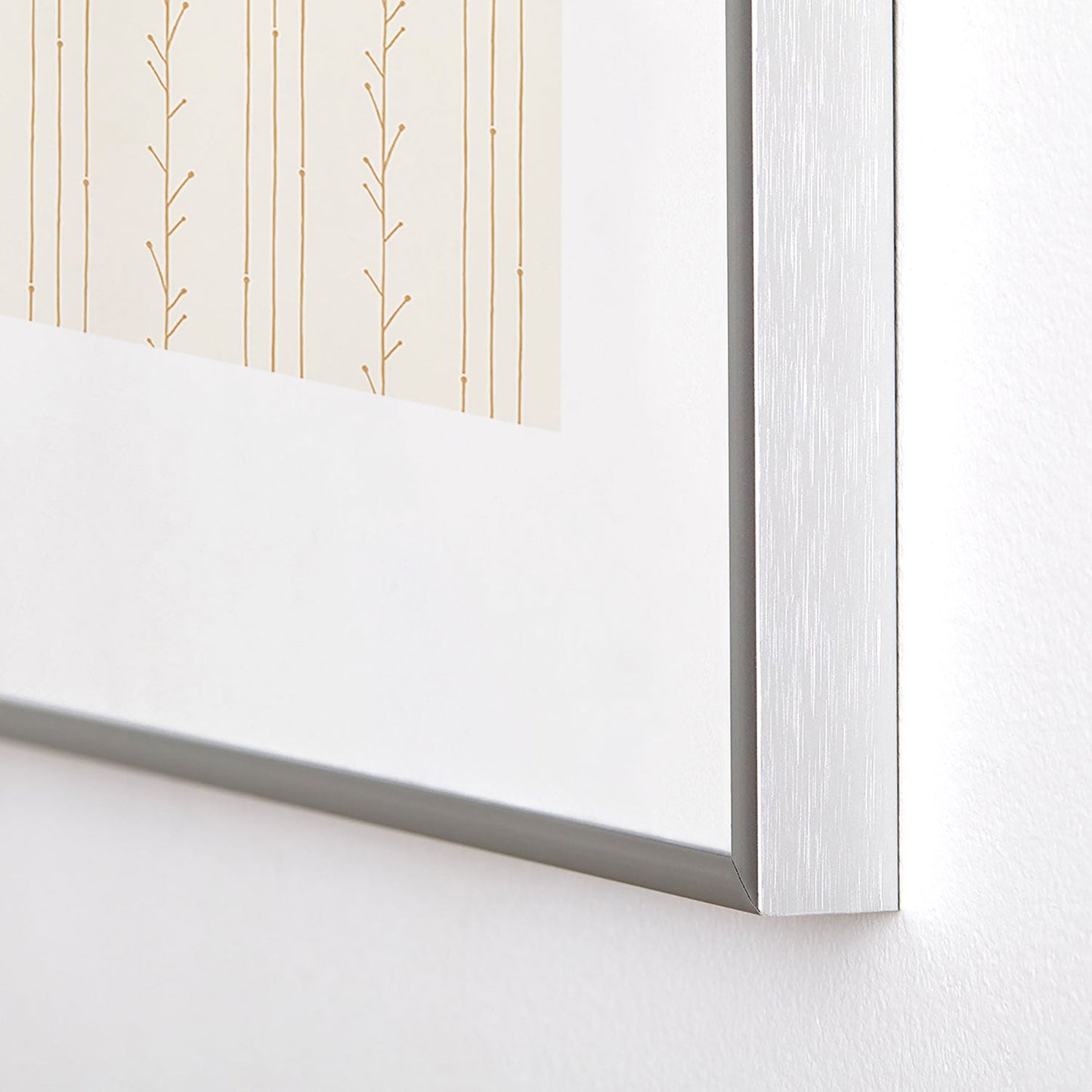 Little Arrow Design Co branch stripes cream Metal Framed Art Print