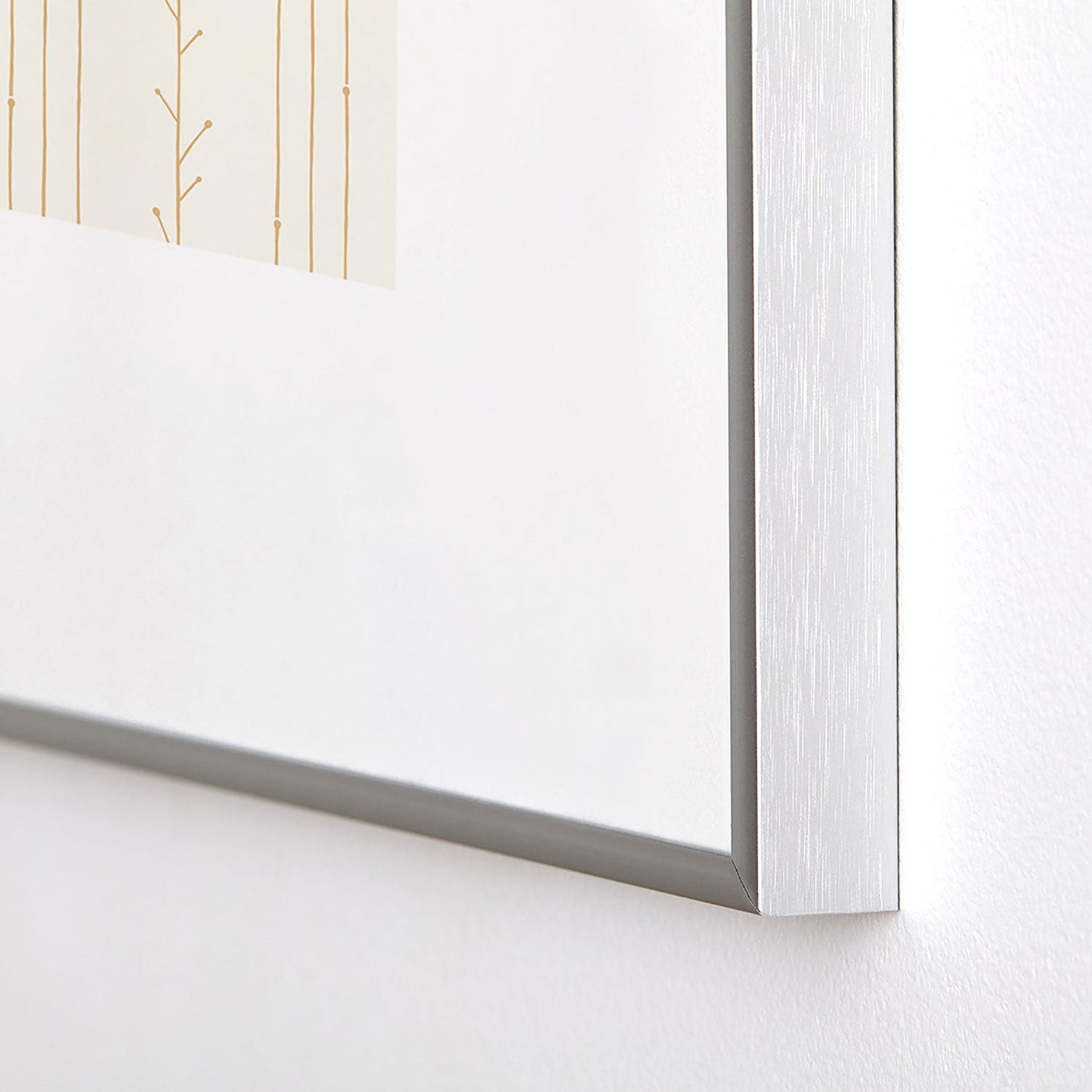 Little Arrow Design Co branch stripes cream Metal Framed Art Print