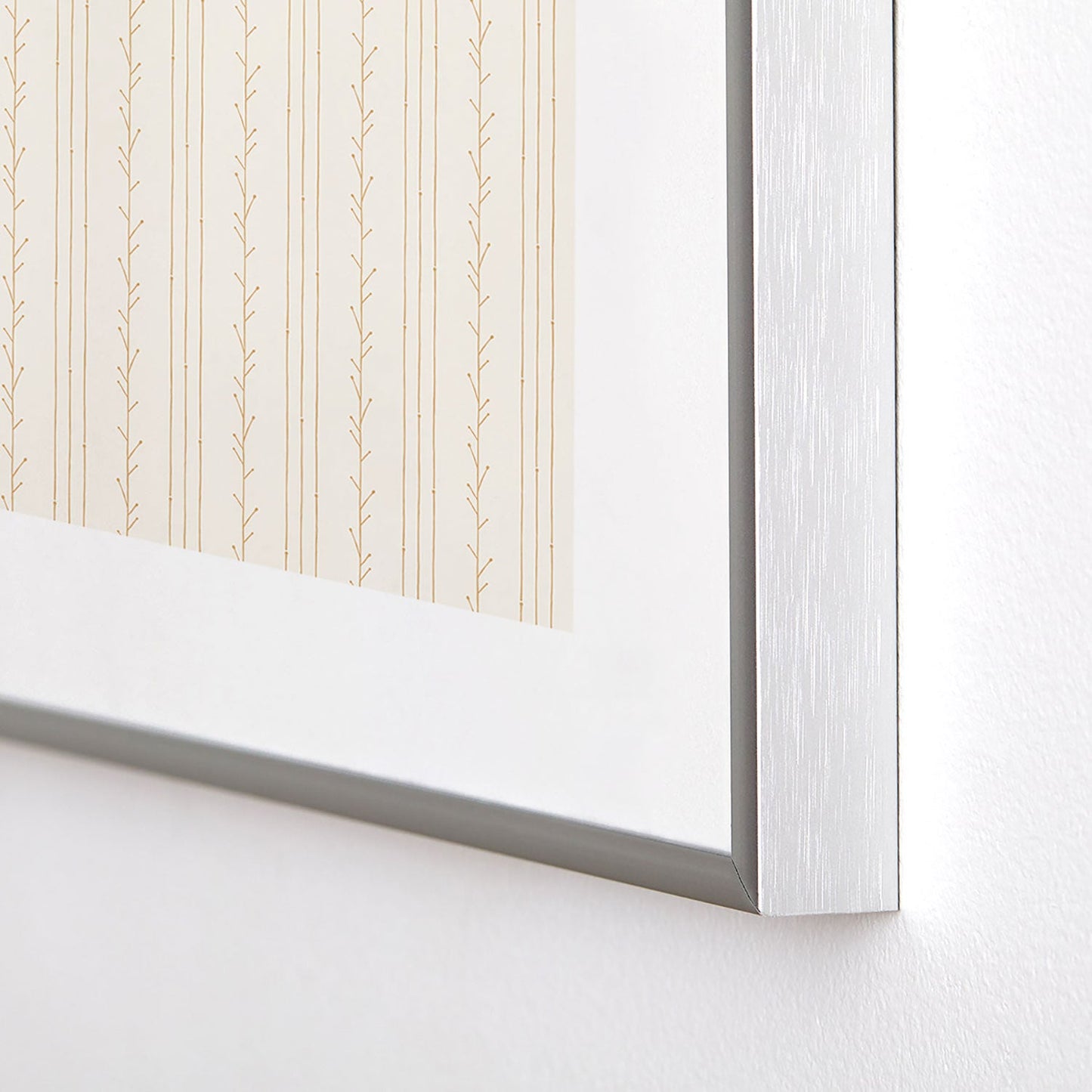 Little Arrow Design Co branch stripes cream Metal Framed Art Print