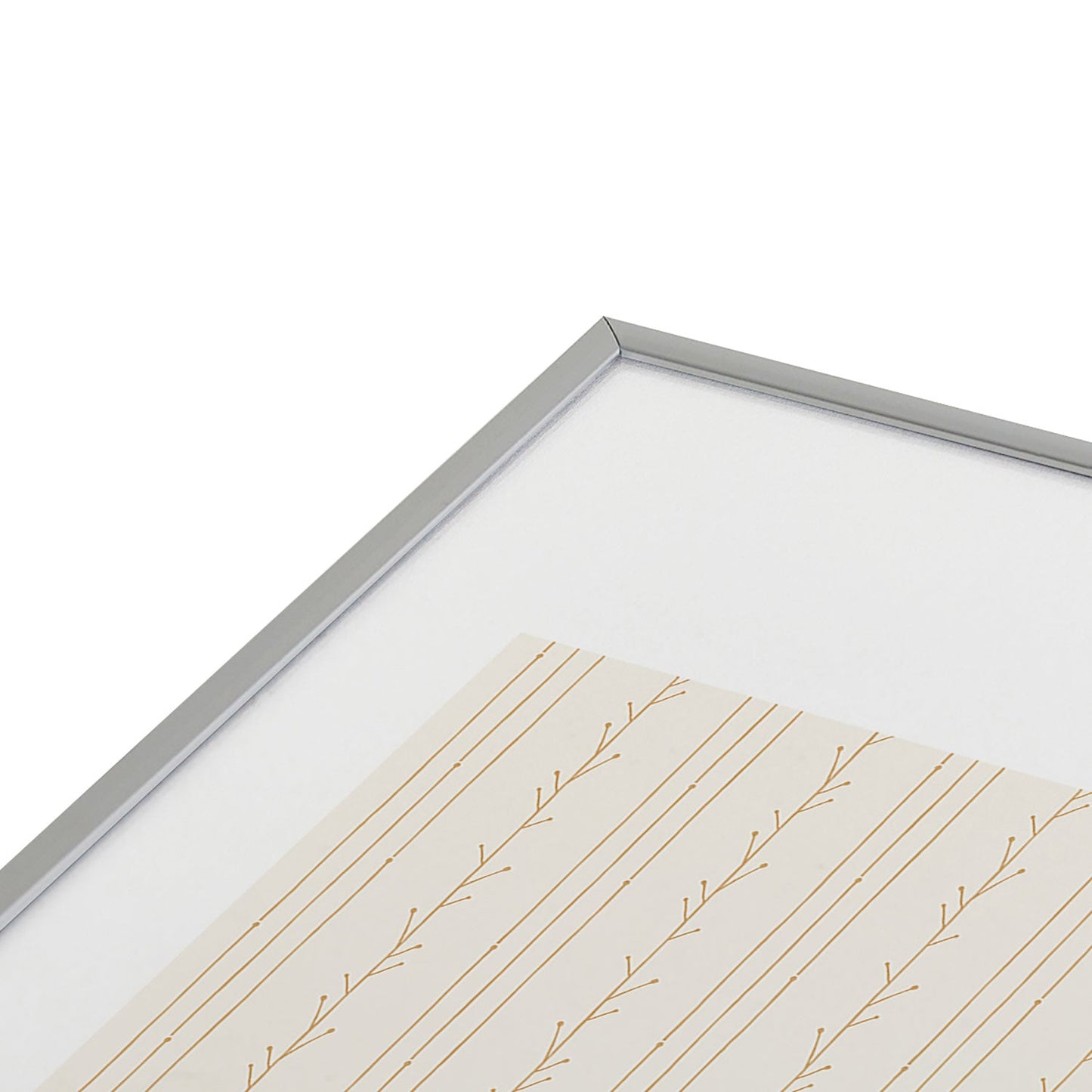 Little Arrow Design Co branch stripes cream Metal Framed Art Print