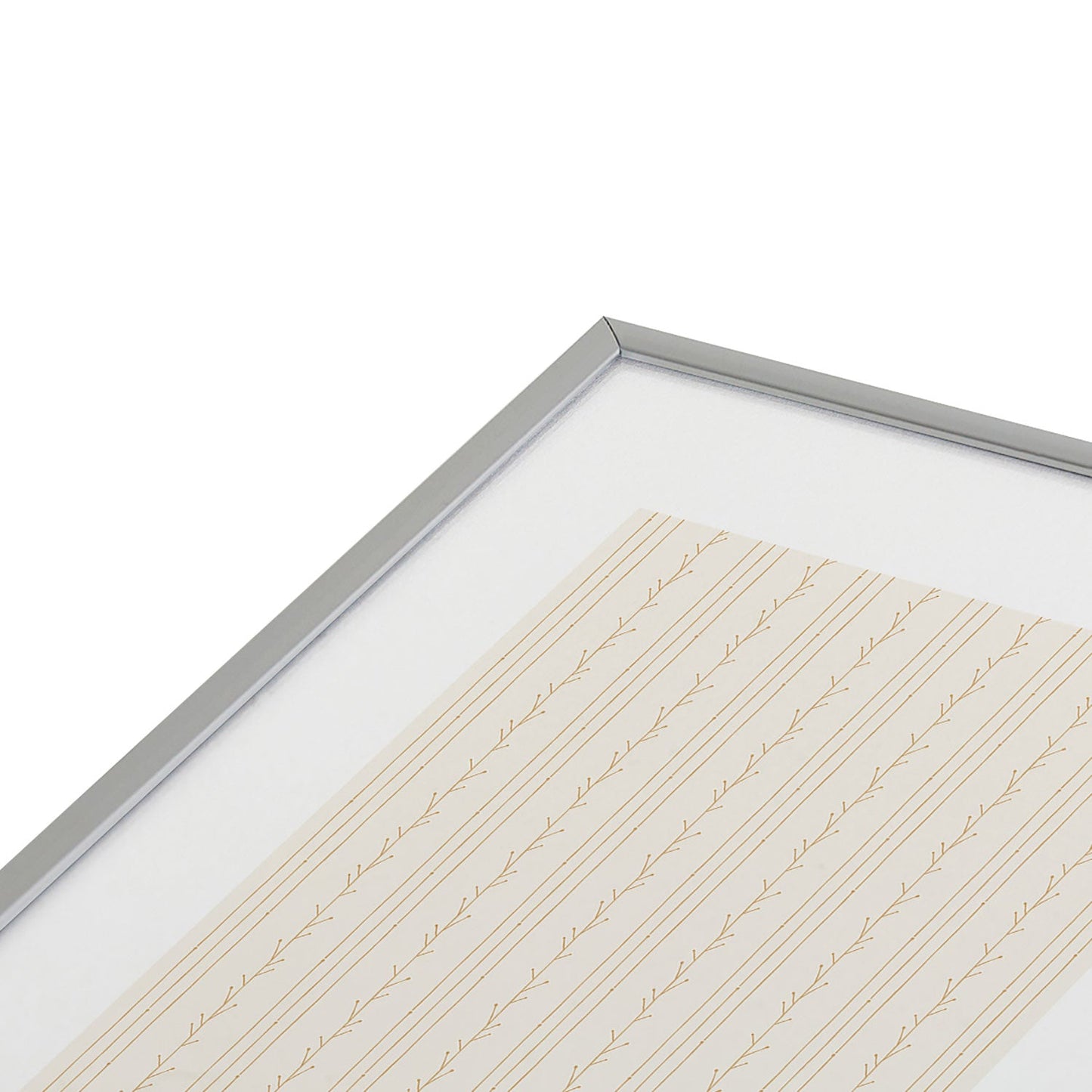 Little Arrow Design Co branch stripes cream Metal Framed Art Print