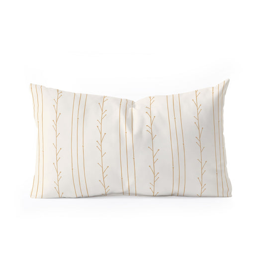 Little Arrow Design Co branch stripes cream Oblong Throw Pillow