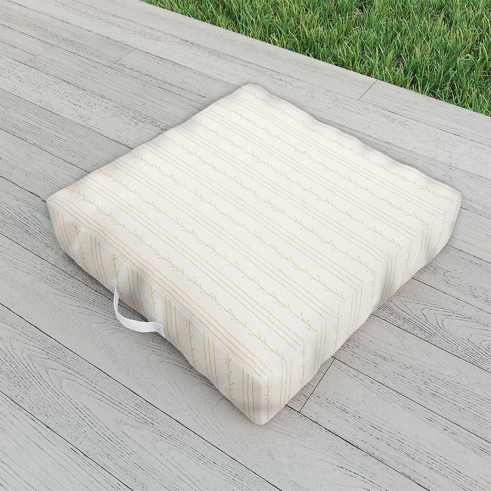 Little Arrow Design Co branch stripes cream Outdoor Floor Cushion