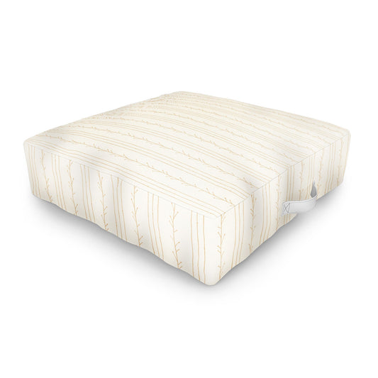 Little Arrow Design Co branch stripes cream Outdoor Floor Cushion