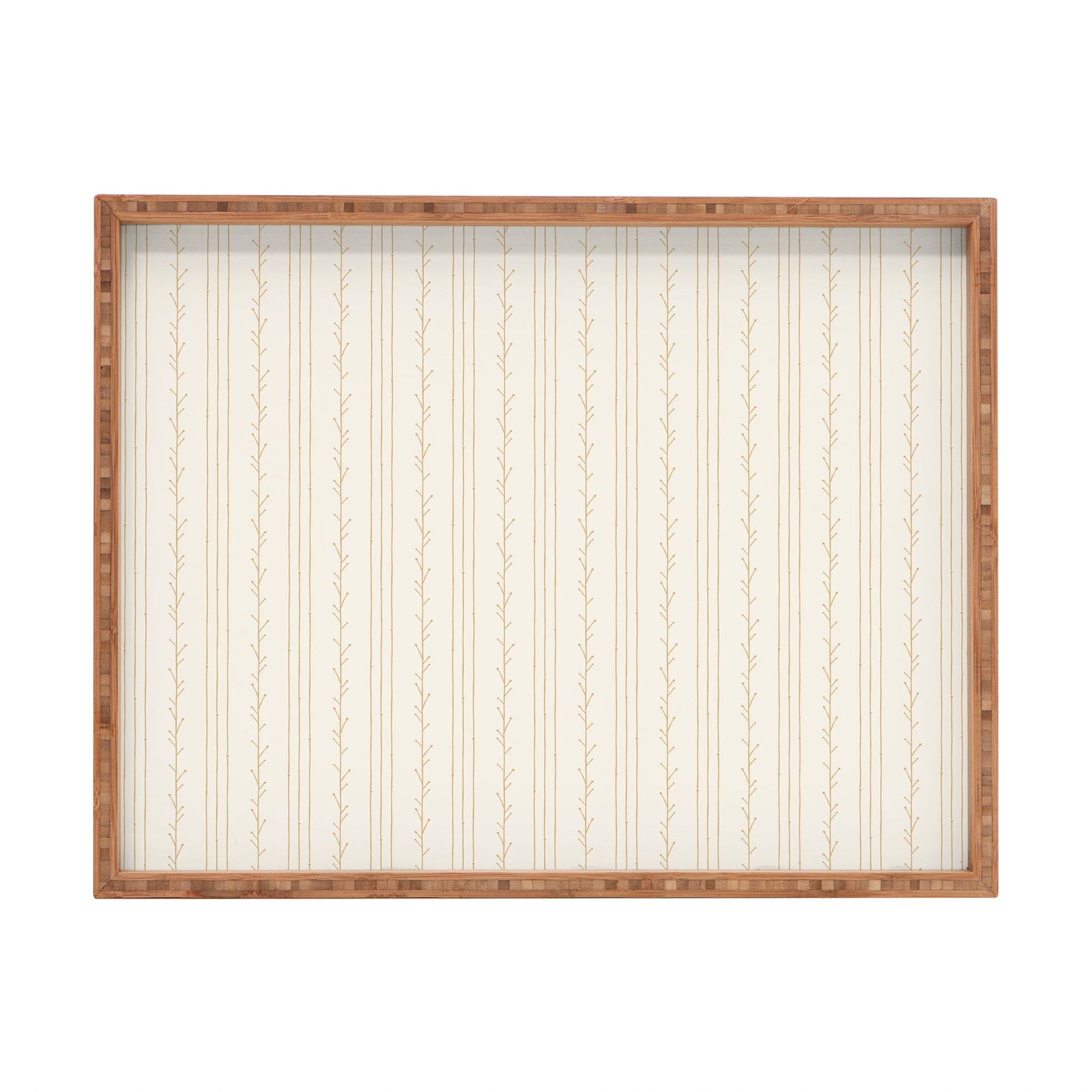 Little Arrow Design Co branch stripes cream Rectangular Tray