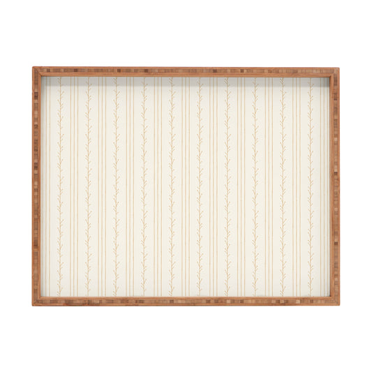 Little Arrow Design Co branch stripes cream Rectangular Tray