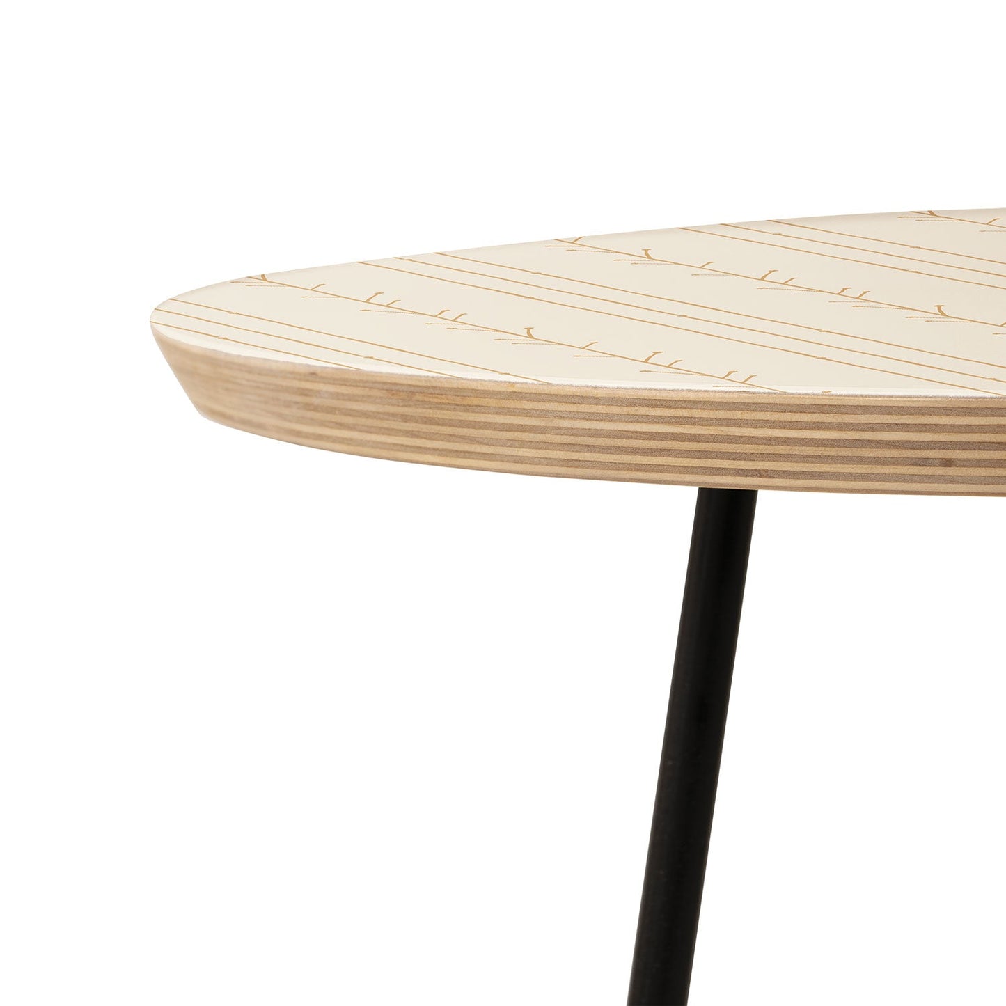 Little Arrow Design Co branch stripes cream Round Side Table