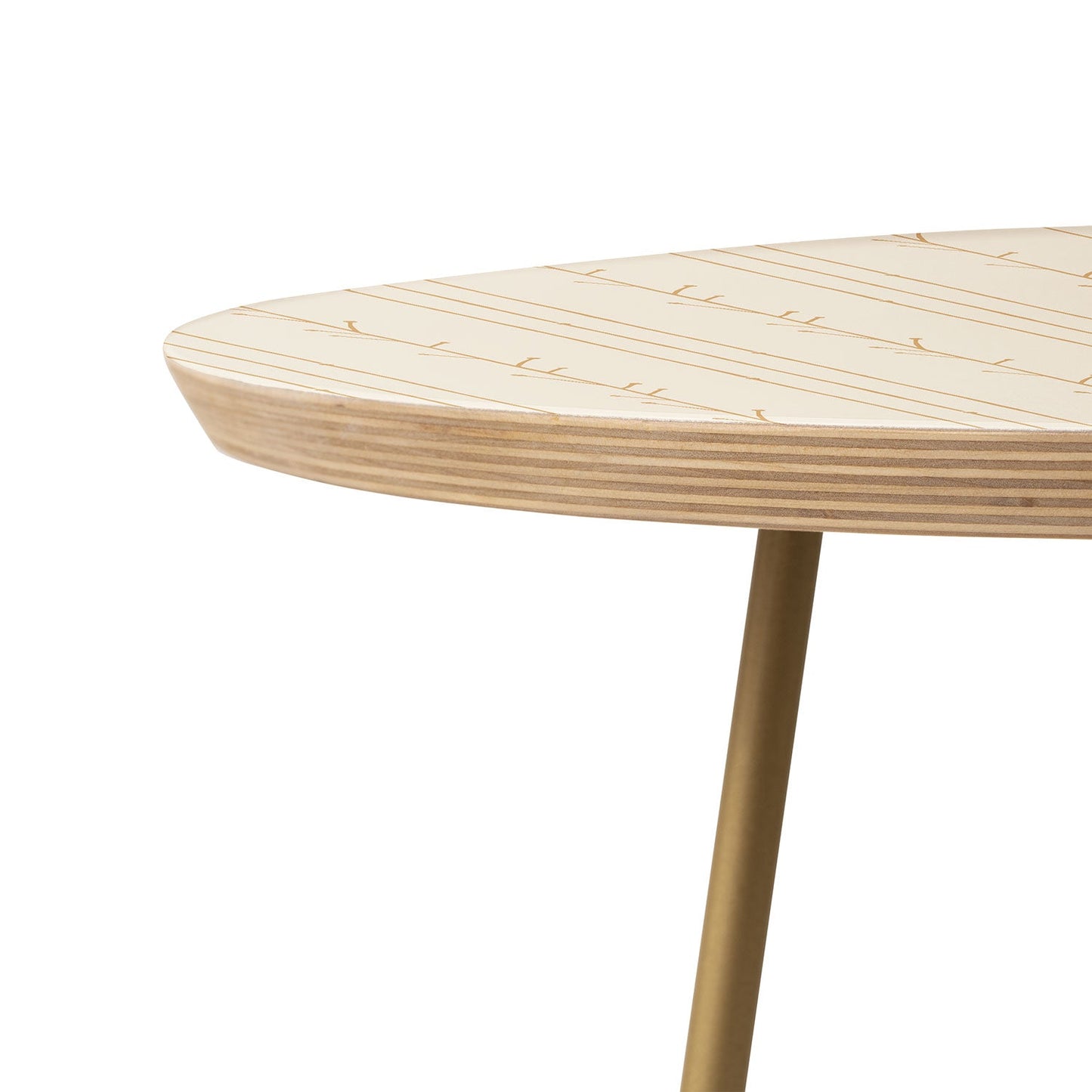 Little Arrow Design Co branch stripes cream Round Side Table