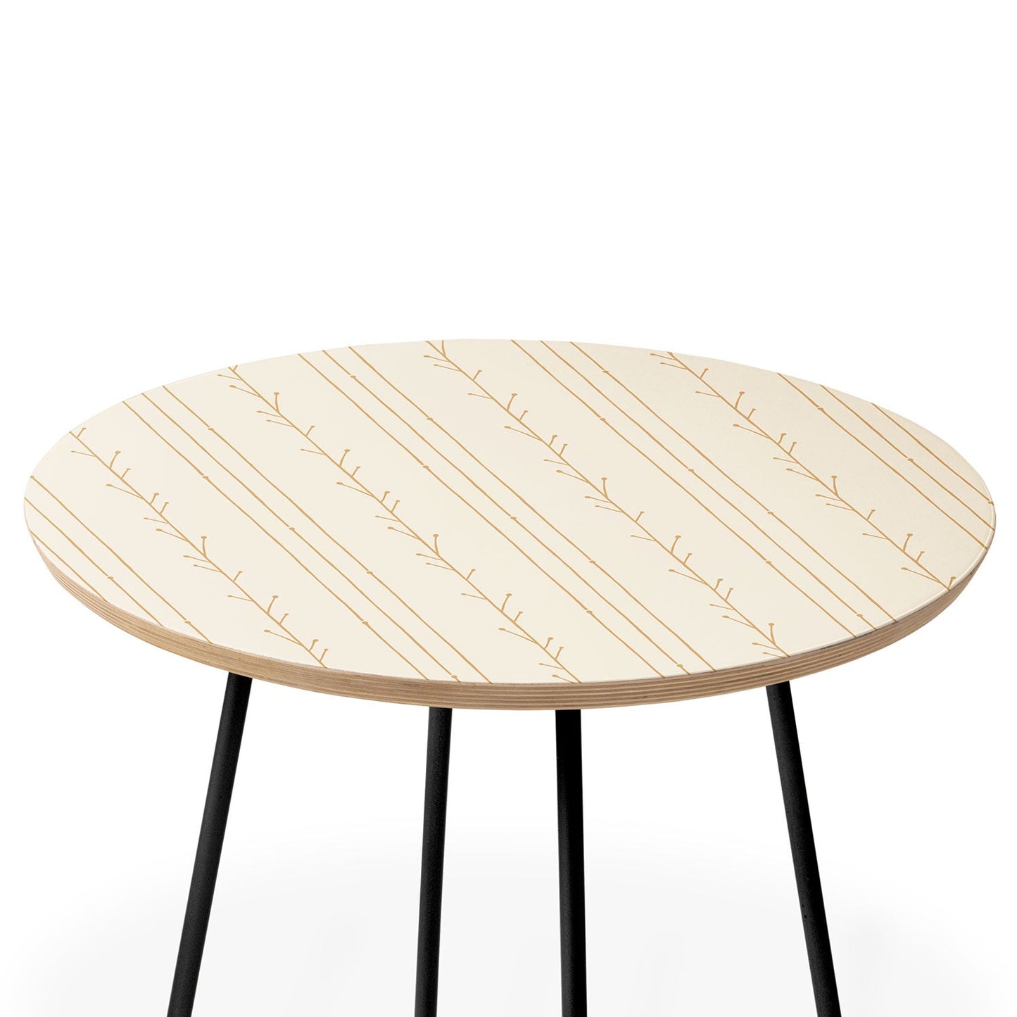Little Arrow Design Co branch stripes cream Round Side Table