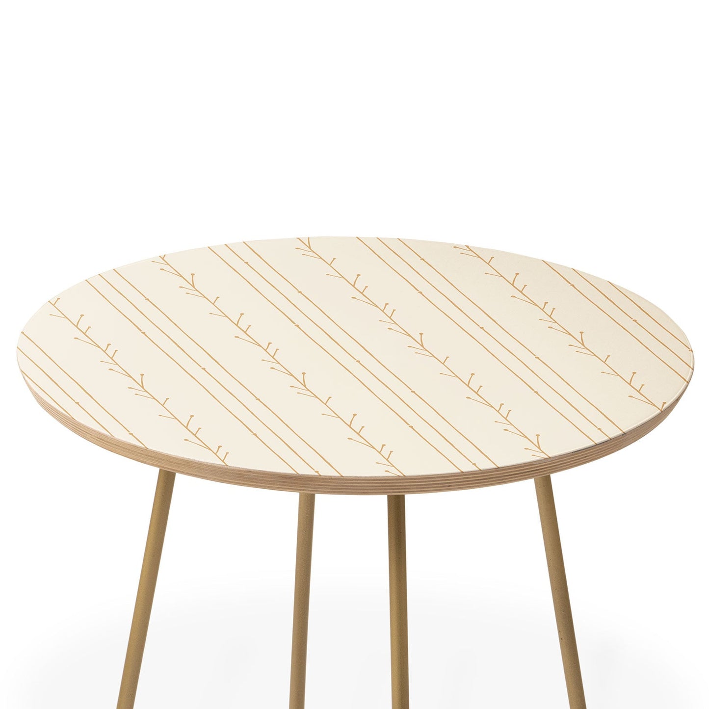 Little Arrow Design Co branch stripes cream Round Side Table