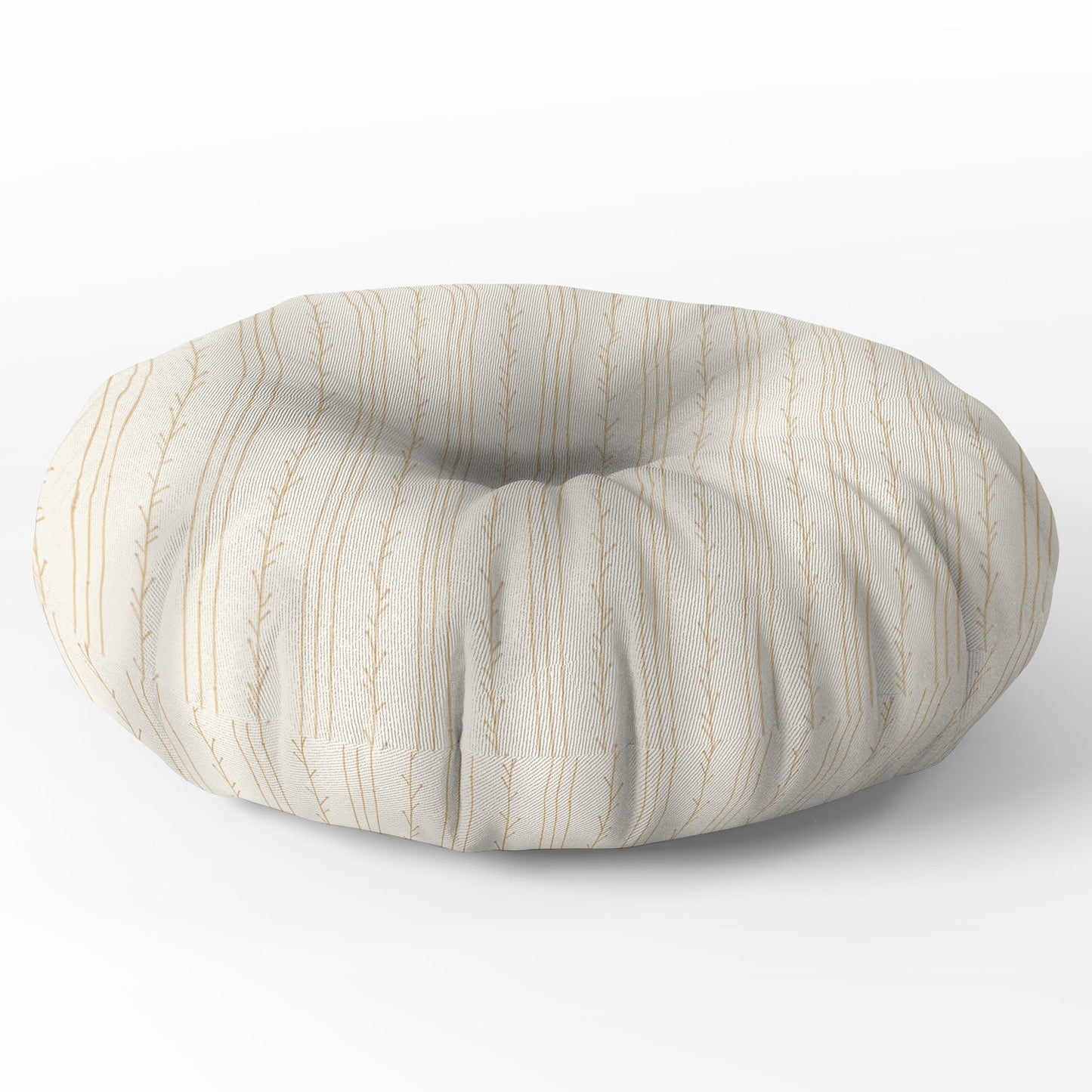 Little Arrow Design Co branch stripes cream Floor Pillow Round