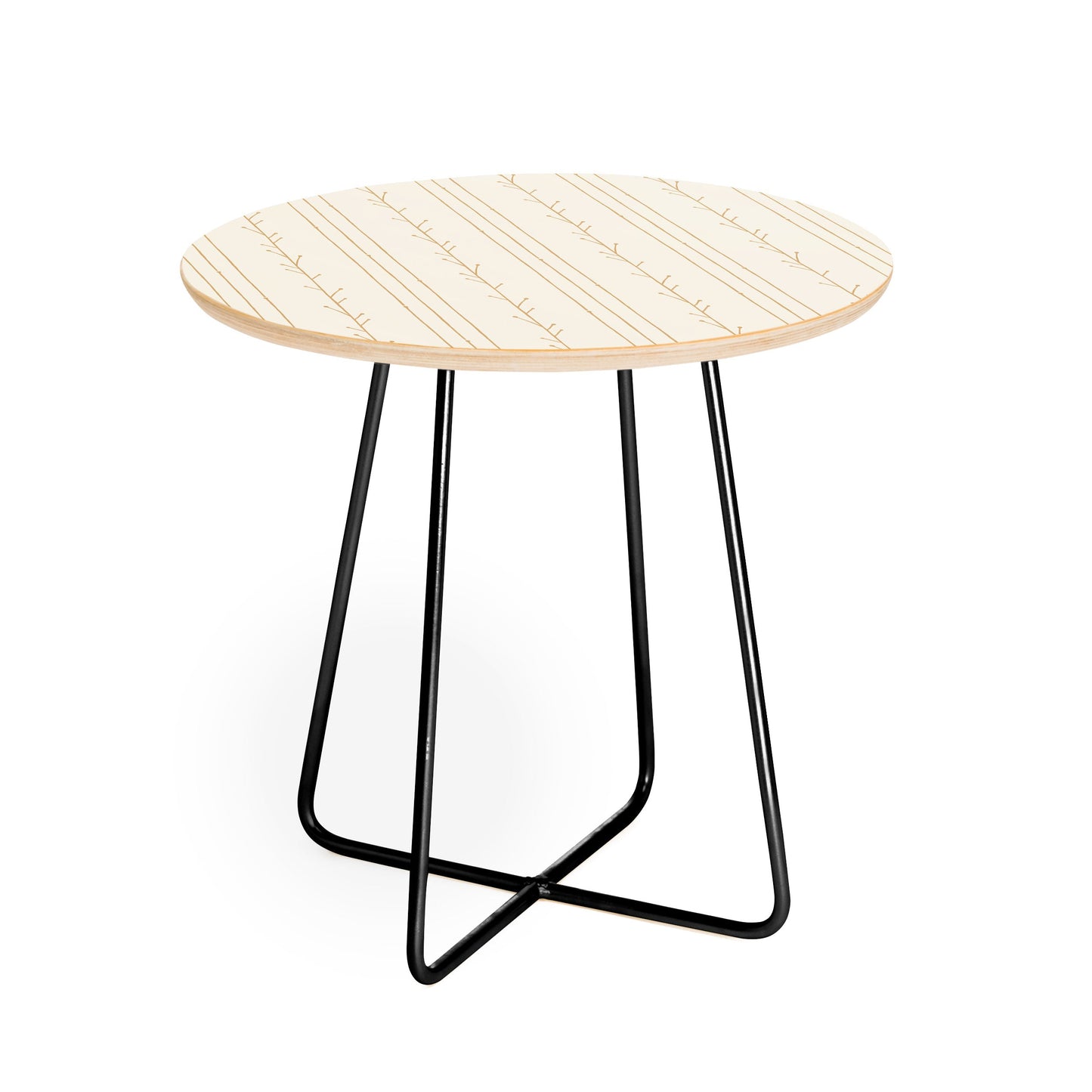 Little Arrow Design Co branch stripes cream Round Side Table