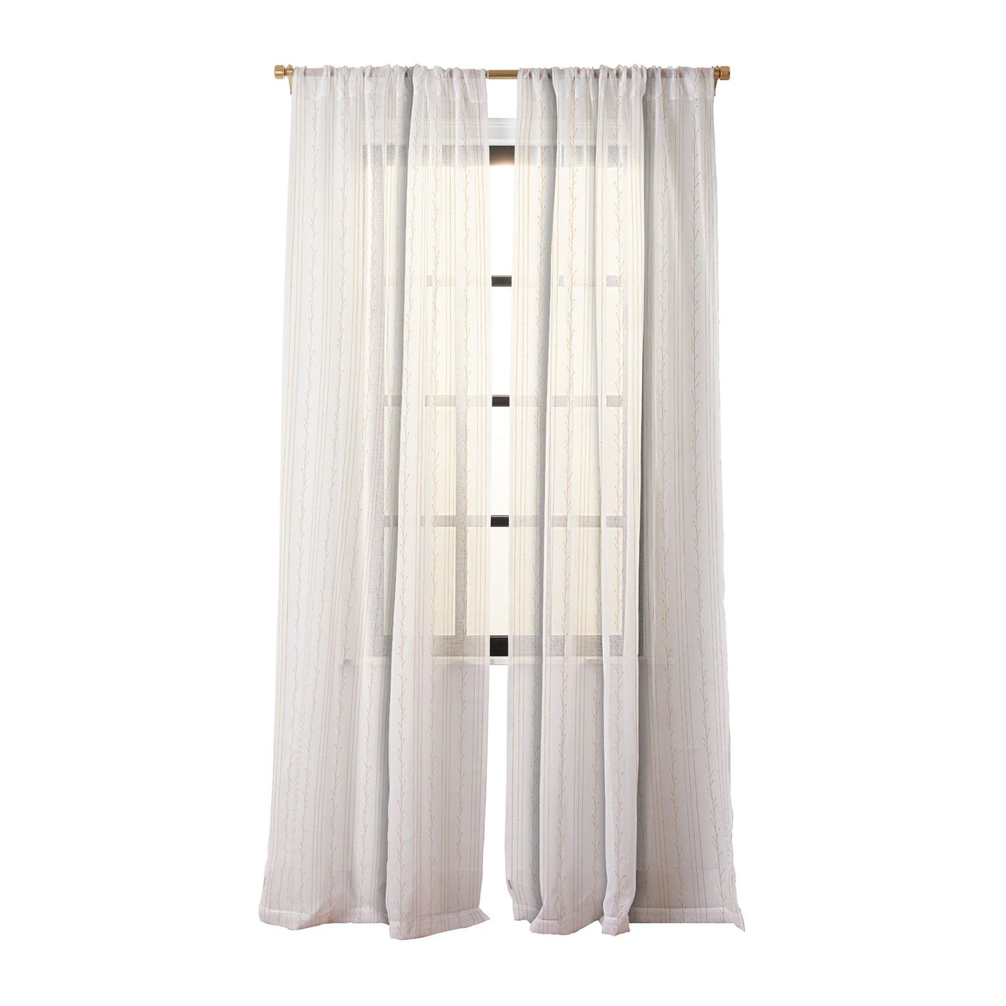 Little Arrow Design Co branch stripes cream Sheer Non Repeat