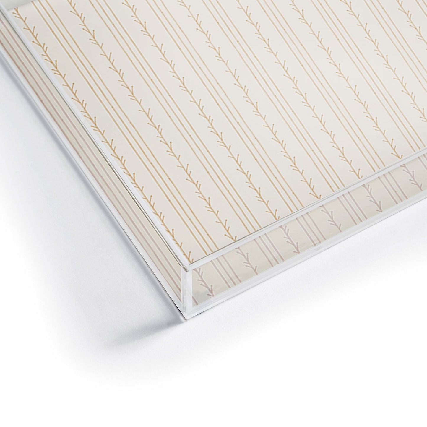 Little Arrow Design Co branch stripes cream Acrylic Tray