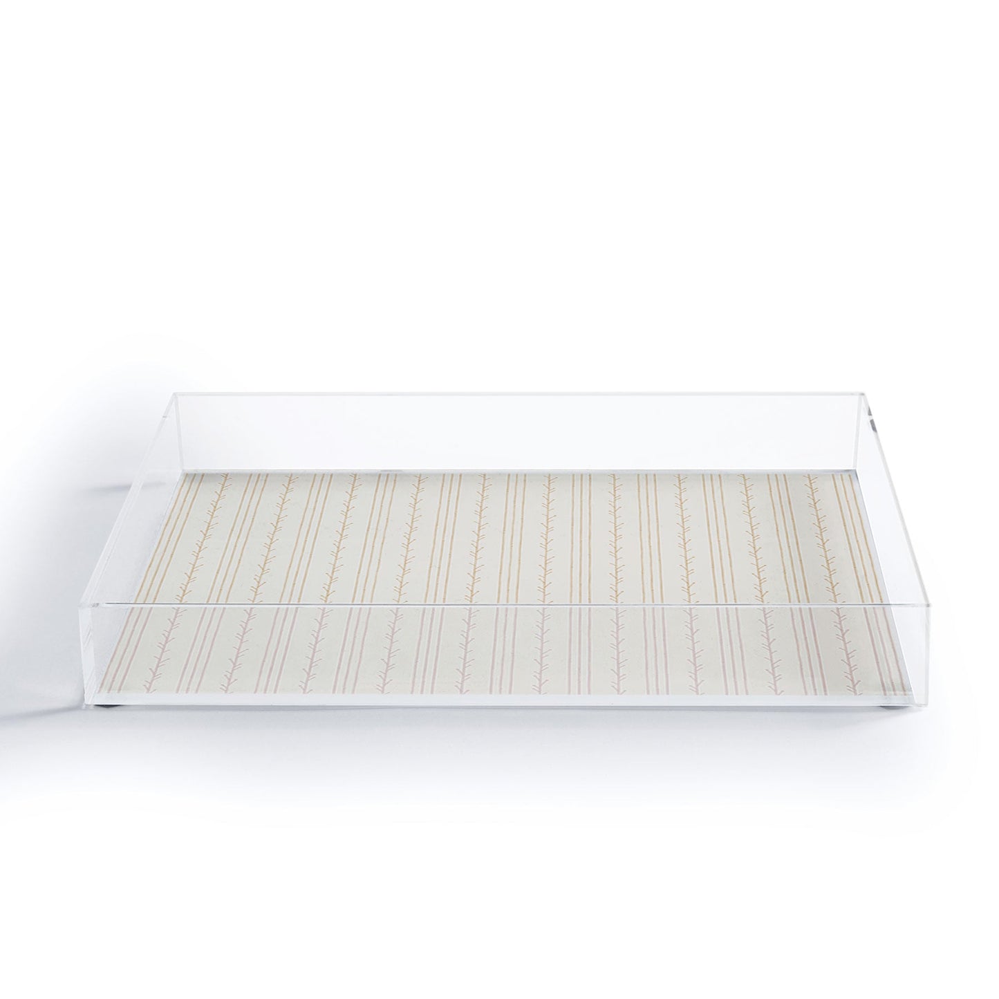 Little Arrow Design Co branch stripes cream Acrylic Tray