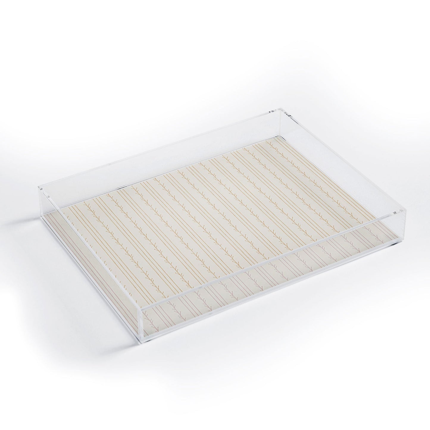 Little Arrow Design Co branch stripes cream Acrylic Tray