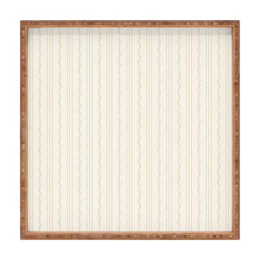 Little Arrow Design Co branch stripes cream Square Tray