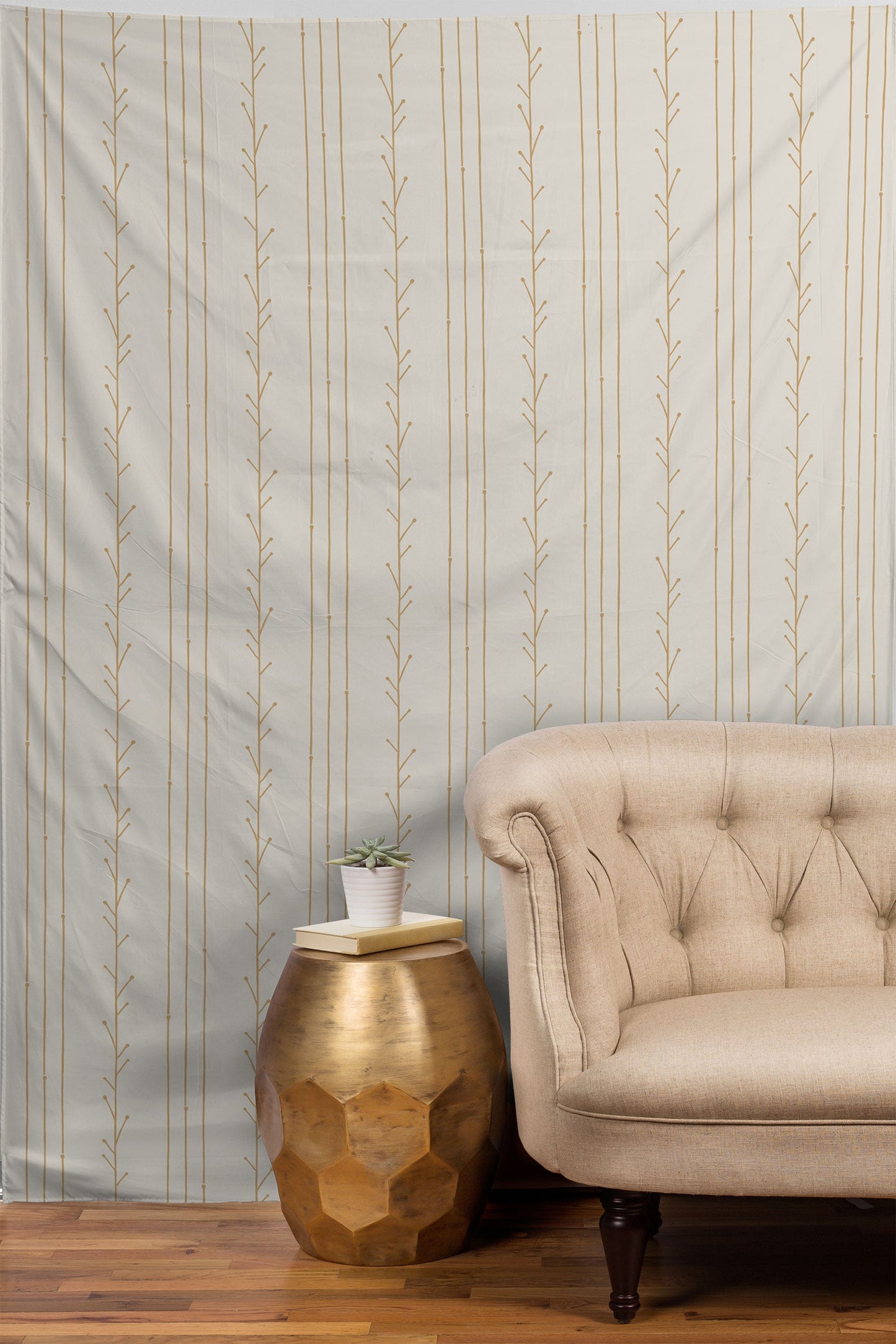 Little Arrow Design Co branch stripes cream Tapestry