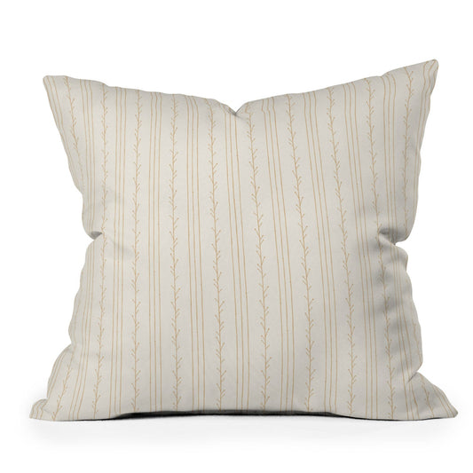 Little Arrow Design Co branch stripes cream Outdoor Throw Pillow
