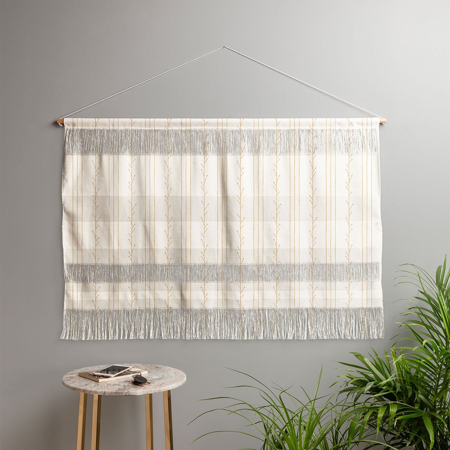 Little Arrow Design Co branch stripes cream Wall Hanging Landscape