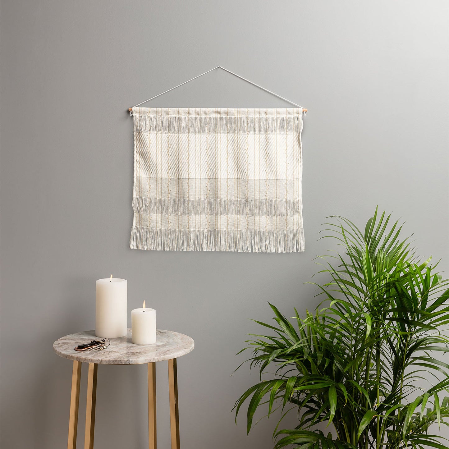 Little Arrow Design Co branch stripes cream Wall Hanging Landscape