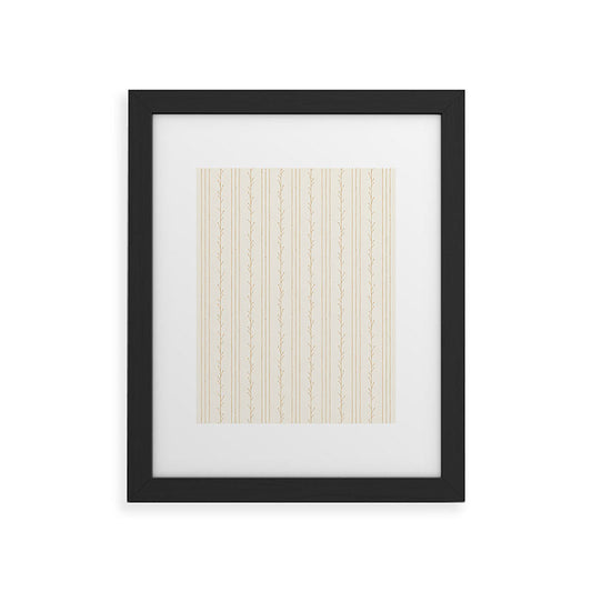Little Arrow Design Co branch stripes cream Framed Art Print