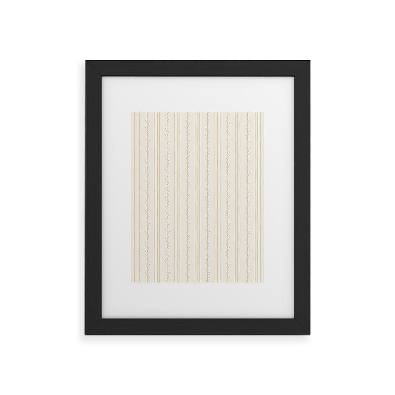 Little Arrow Design Co branch stripes cream Framed Art Print