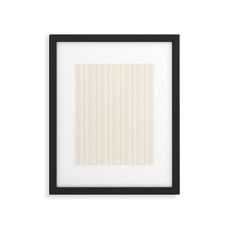 Little Arrow Design Co branch stripes cream Framed Art Print