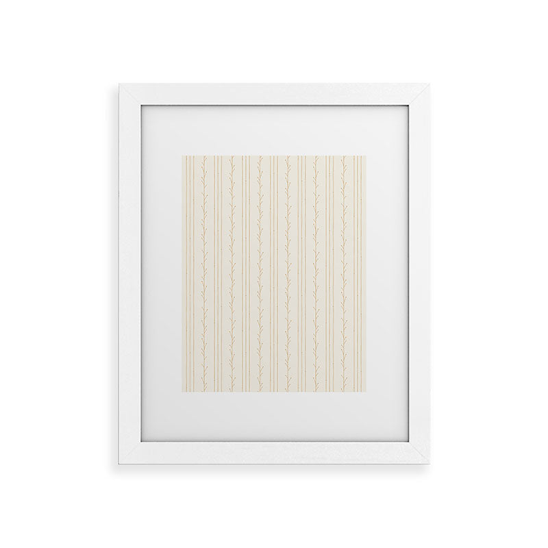 Little Arrow Design Co branch stripes cream Framed Art Print