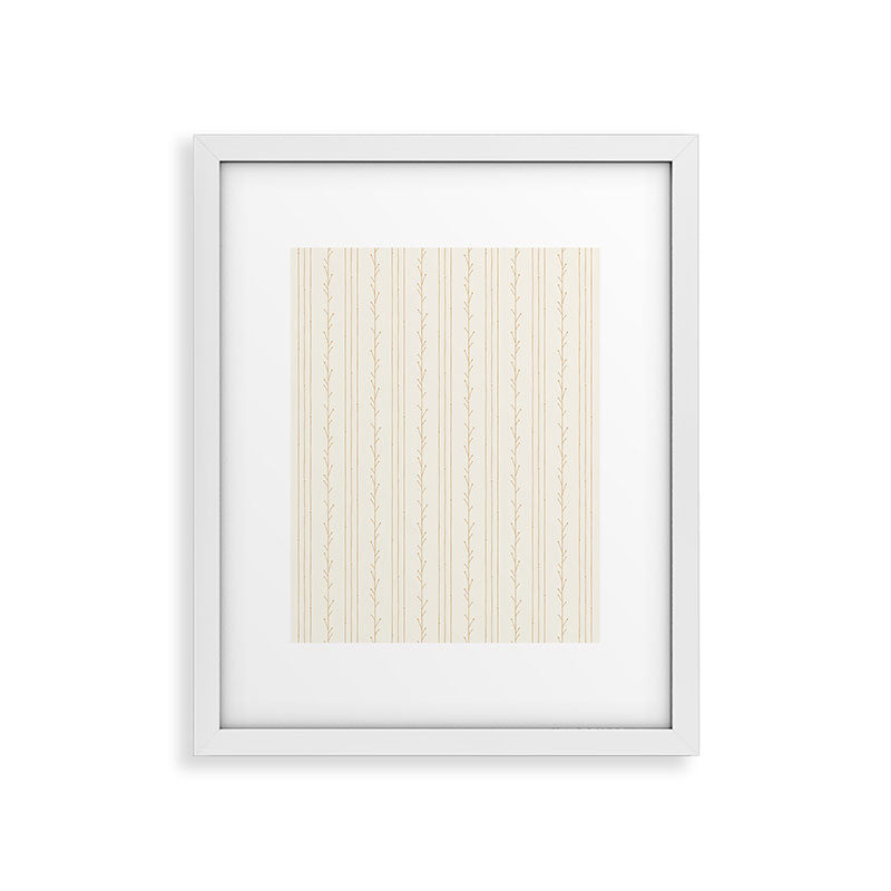 Little Arrow Design Co branch stripes cream Framed Art Print
