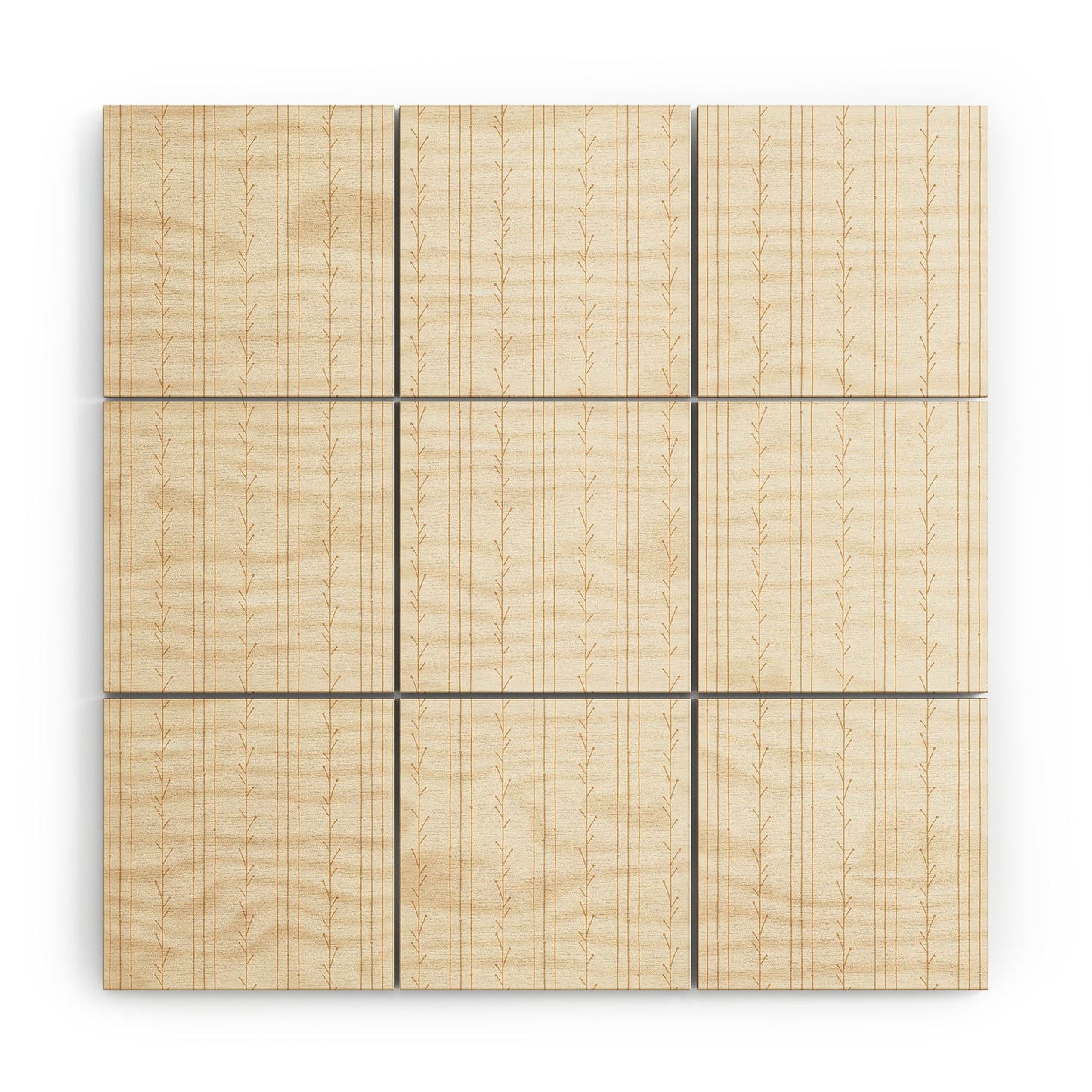 Little Arrow Design Co branch stripes cream Wood Wall Mural