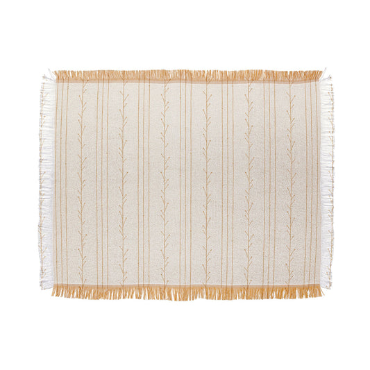 Little Arrow Design Co branch stripes cream Throw Blanket