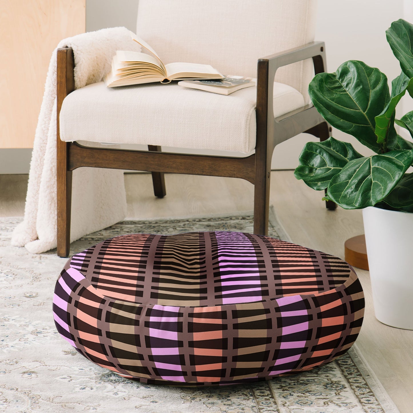 Mirimo Korath Striped Floor Pillow Round