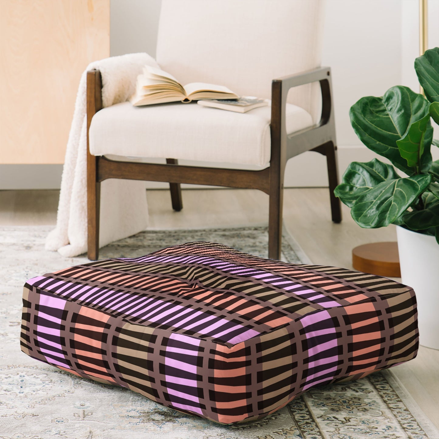 Mirimo Korath Striped Floor Pillow Square