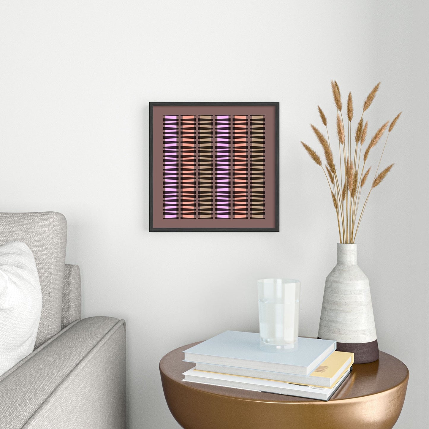 Mirimo Korath Striped Square Metal Framed Art Print