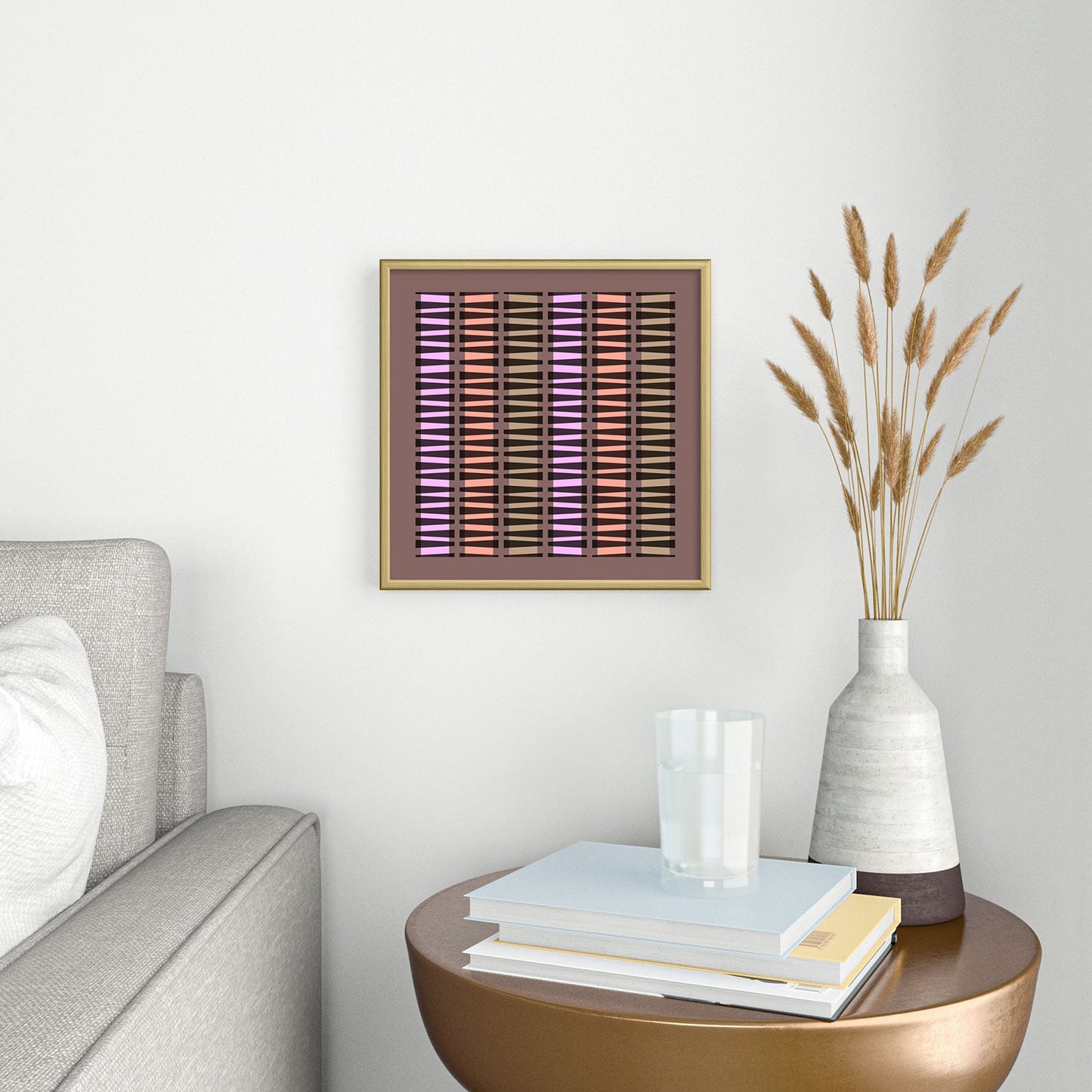 Mirimo Korath Striped Square Metal Framed Art Print