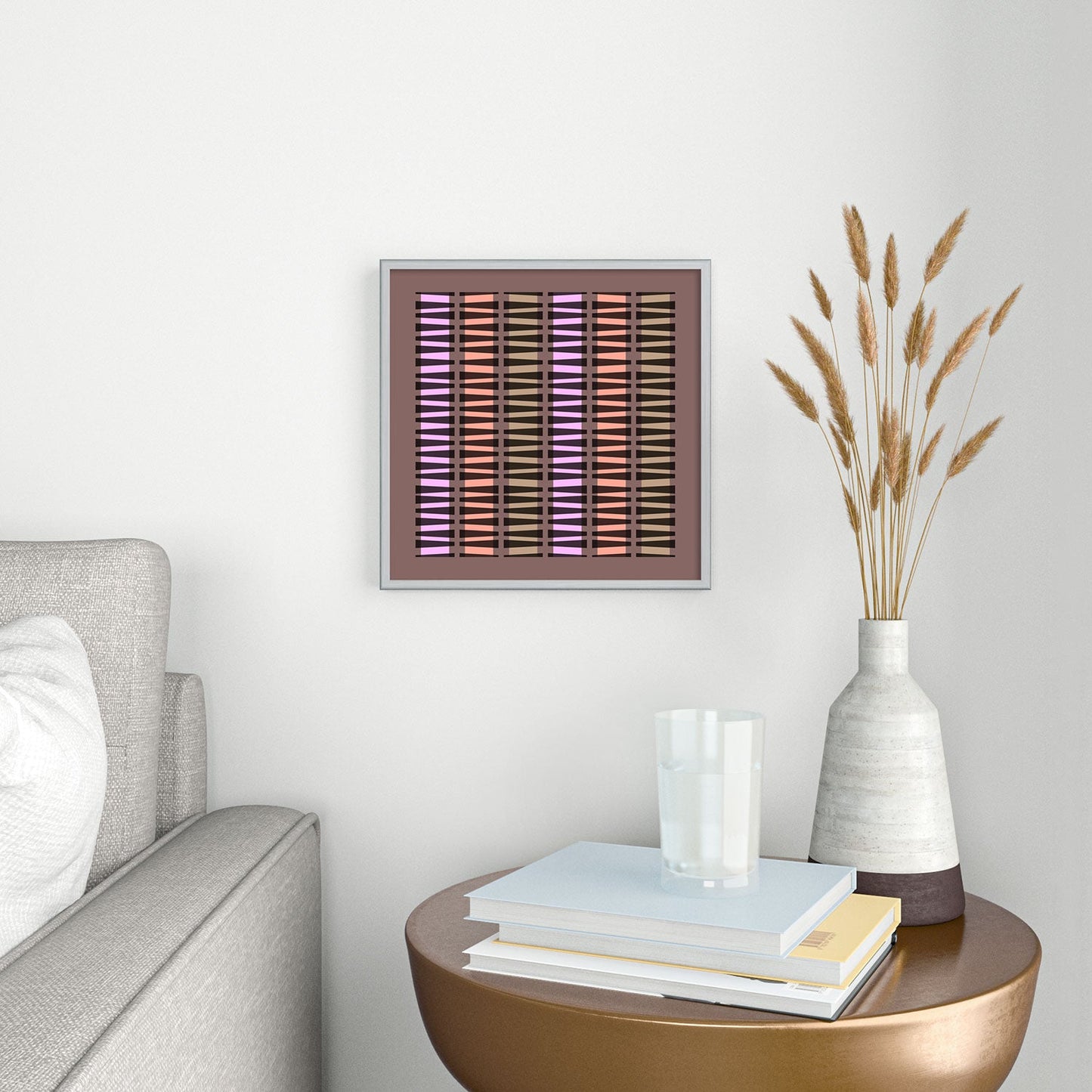 Mirimo Korath Striped Square Metal Framed Art Print
