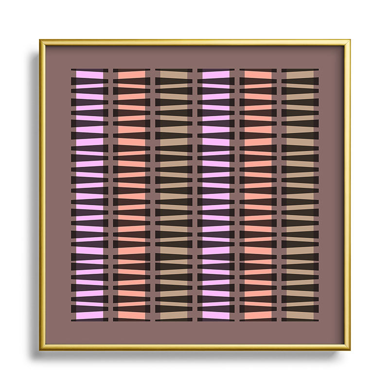 Mirimo Korath Striped Square Metal Framed Art Print