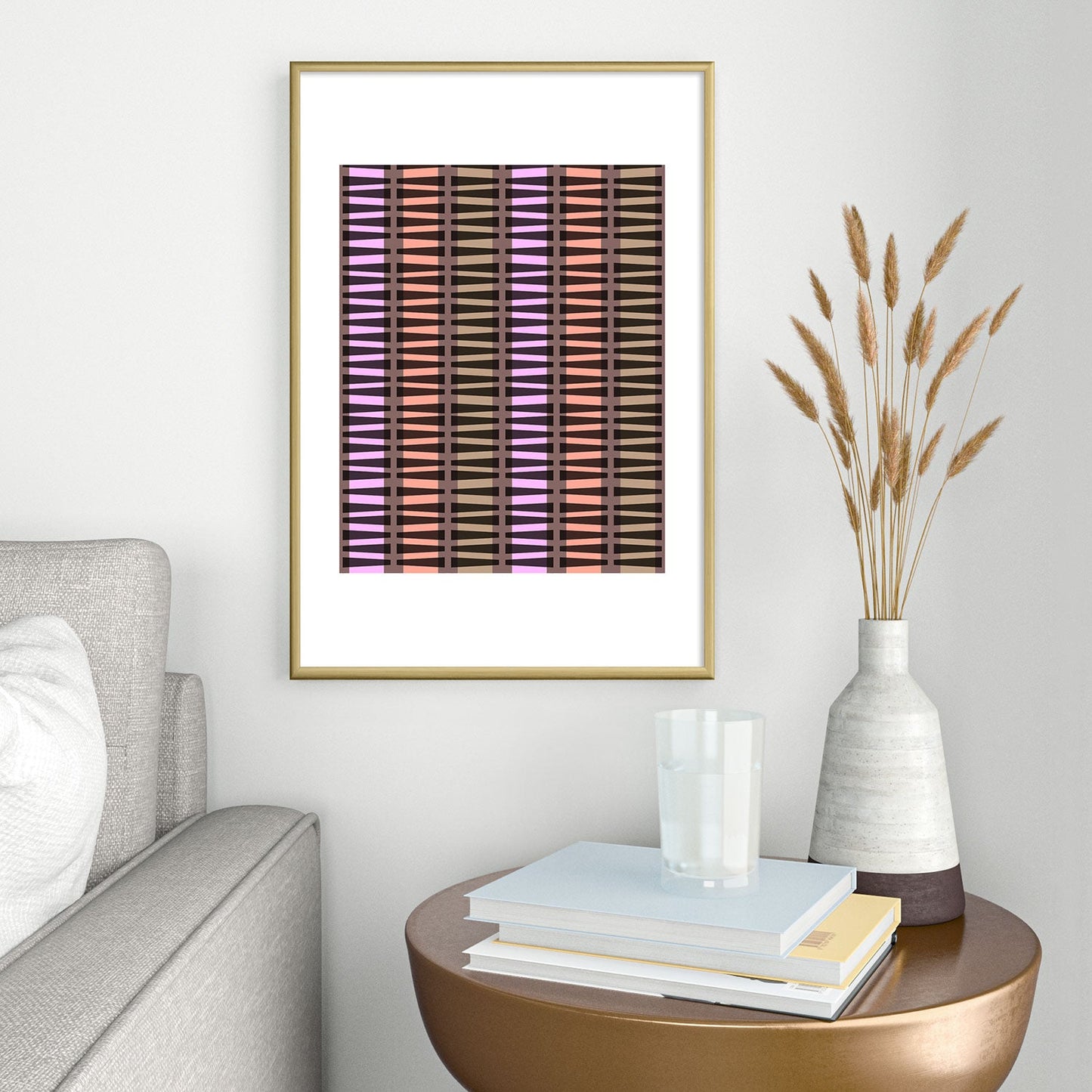 Mirimo Korath Striped Metal Framed Art Print